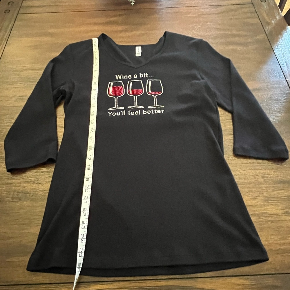 Black Wine Graphic Top